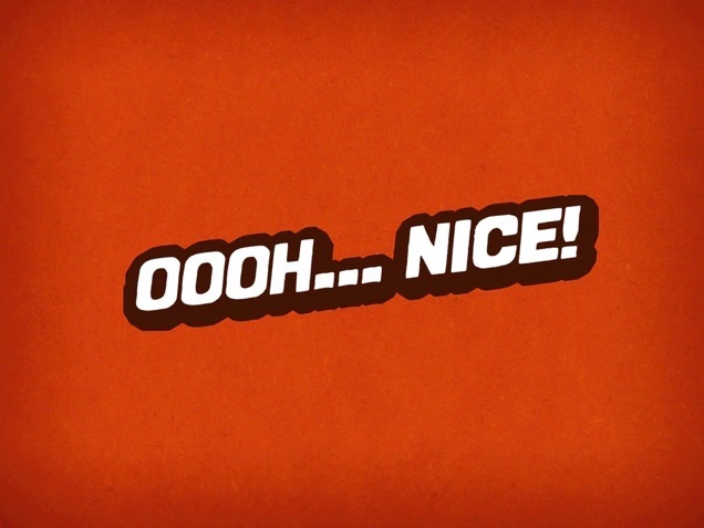 Image of victory screen that reads "Oooh...Nice!"